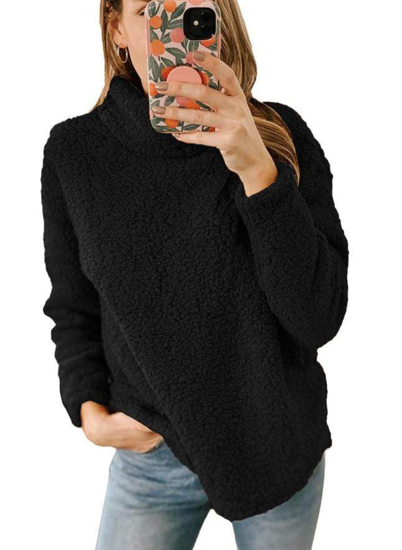 Teddy Fleece Turtleneck Pullover