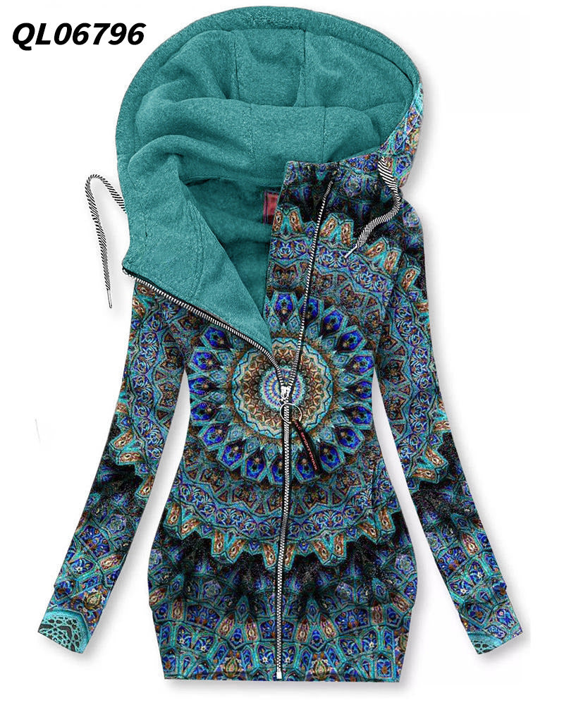 Tropical Bloom Zip Hoodie