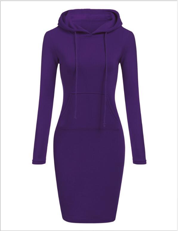 Classic Bodycon Midi Hoodie Dress