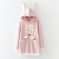 Bunny Ears Pom-Pom Hoodie Dress