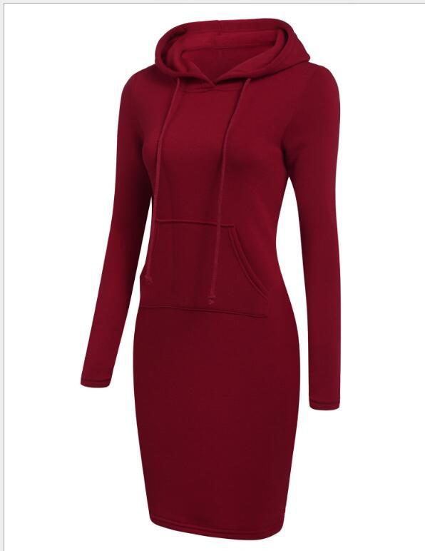 Classic Bodycon Midi Hoodie Dress