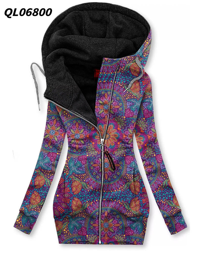 Tropical Bloom Zip Hoodie