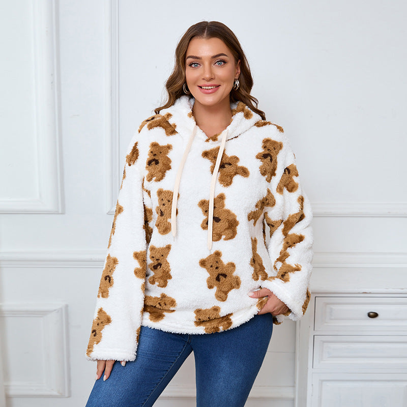 Cow Print Fleece Half-Zip (Plus)