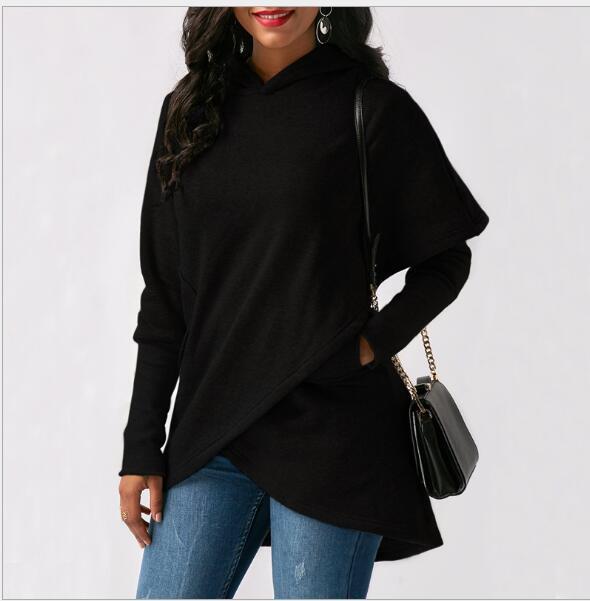 Asymmetric Wrap Fleece Hoodie