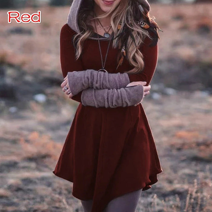 A-Line Flare Hoodie Dress