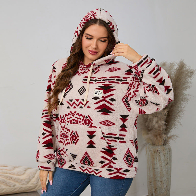 Cow Print Fleece Half-Zip (Plus)