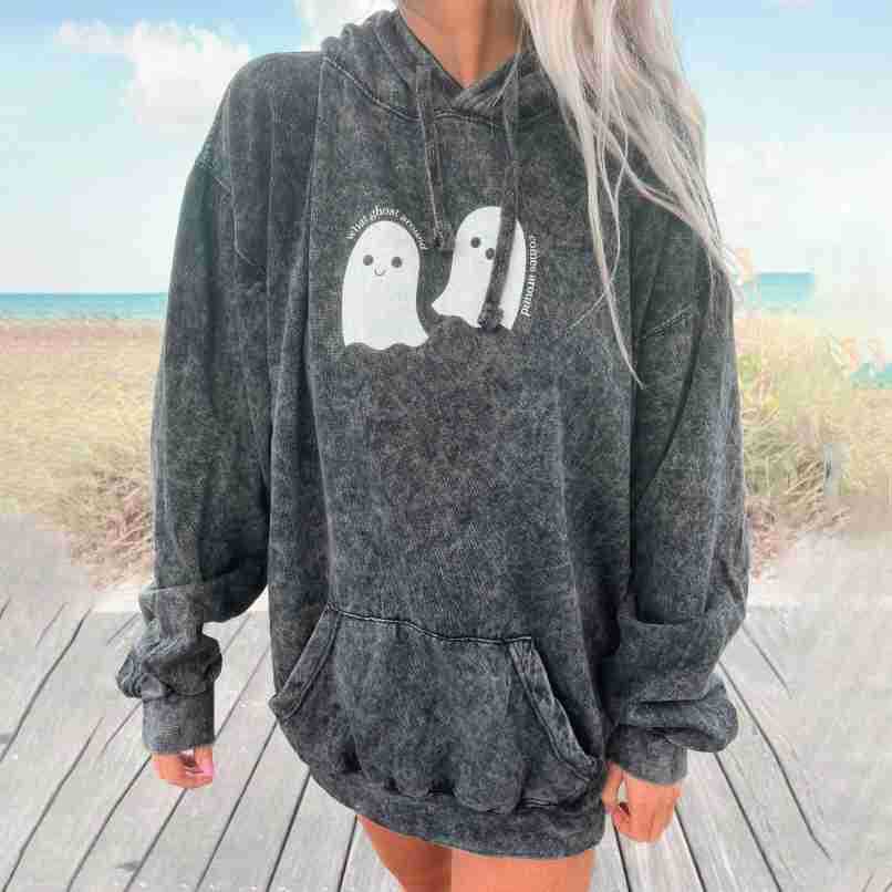 Cute Ghosts Acid Wash Hoodie