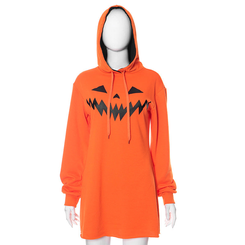 Jack-O'-Lantern Hoodie Dress