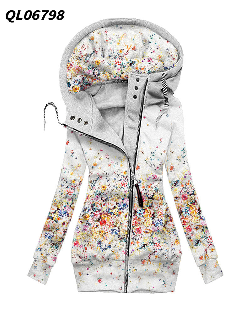 Tropical Bloom Zip Hoodie