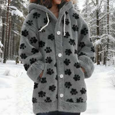 Spotted Plush Teddy Hoodie