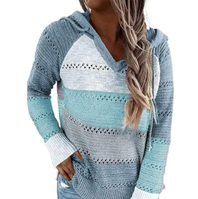 Sunset Stripe Knit Hoodie