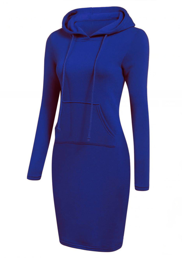 Classic Bodycon Midi Hoodie Dress