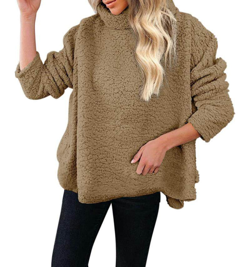 Teddy Fleece Turtleneck Pullover