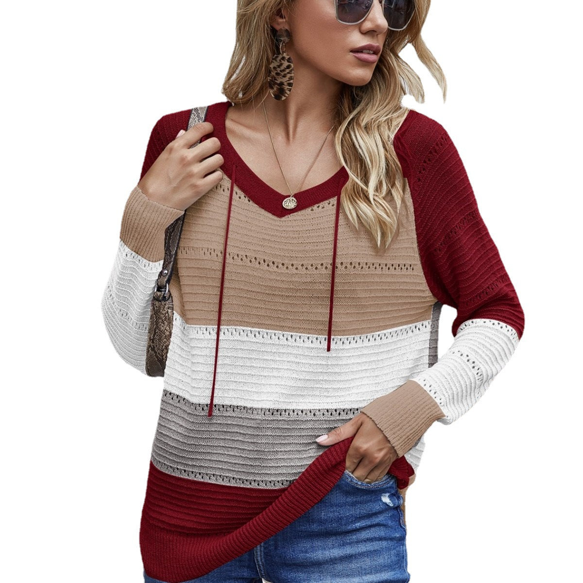 Sunset Stripe Knit Hoodie
