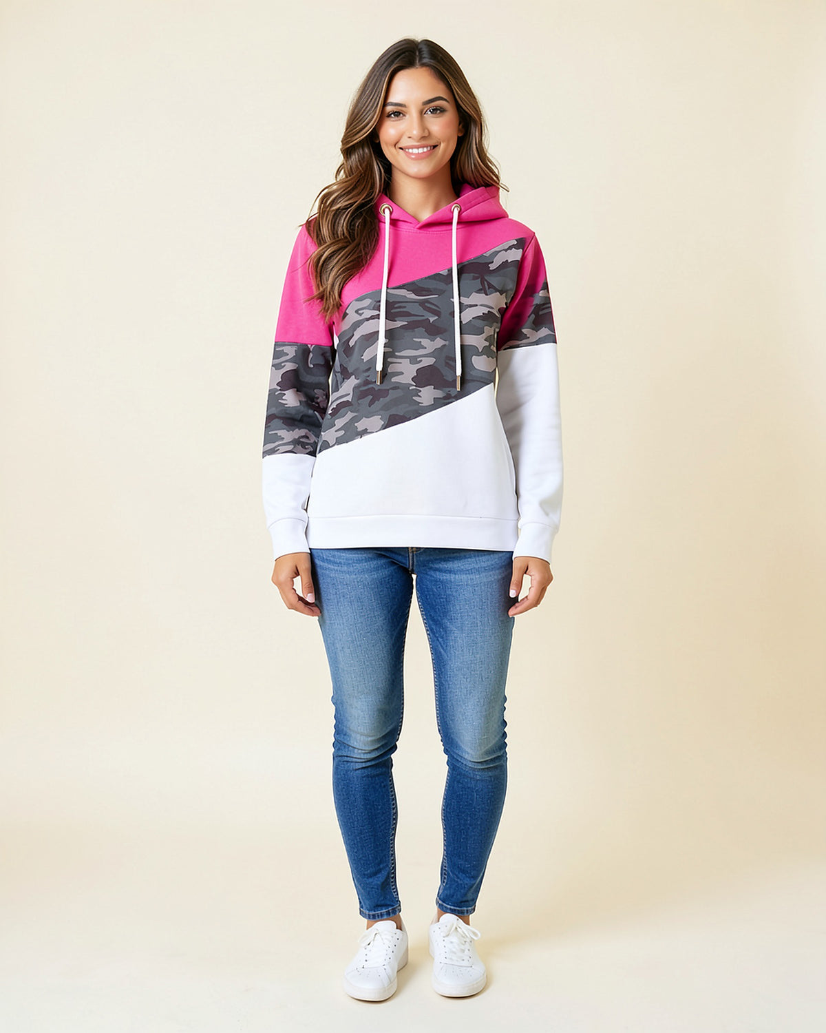 Camo Color-Block Hoodie
