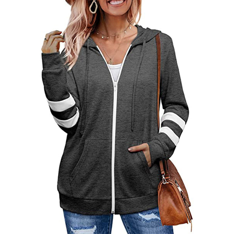 Varsity Stripe Knit Zip Cardigan