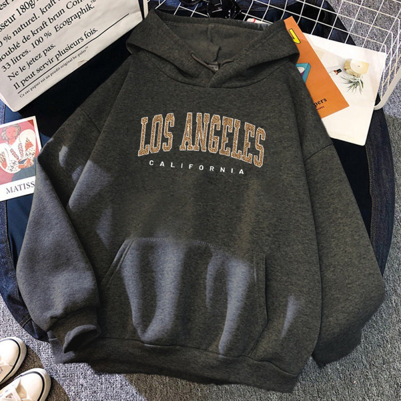 Los Angeles Leopard Letter Hoodie
