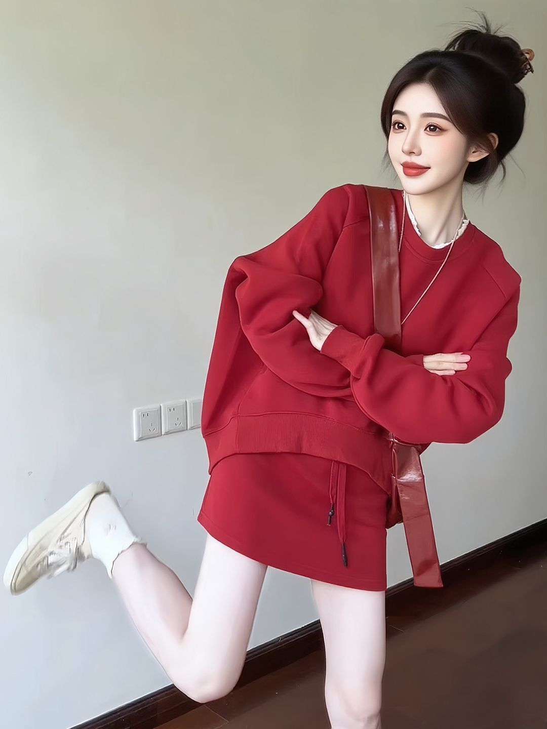 Sweatshirt & Mini Skirt Set