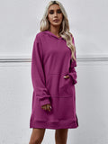 Side Slit Hoodie Dress