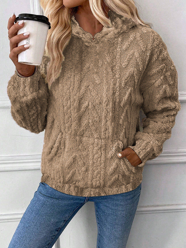 Cable Knit Teddy Hoodie