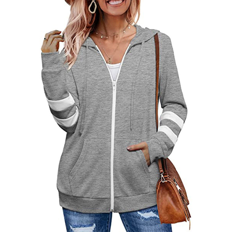 Varsity Stripe Knit Zip Cardigan