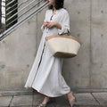 Button-Up Maxi Shirt Dress