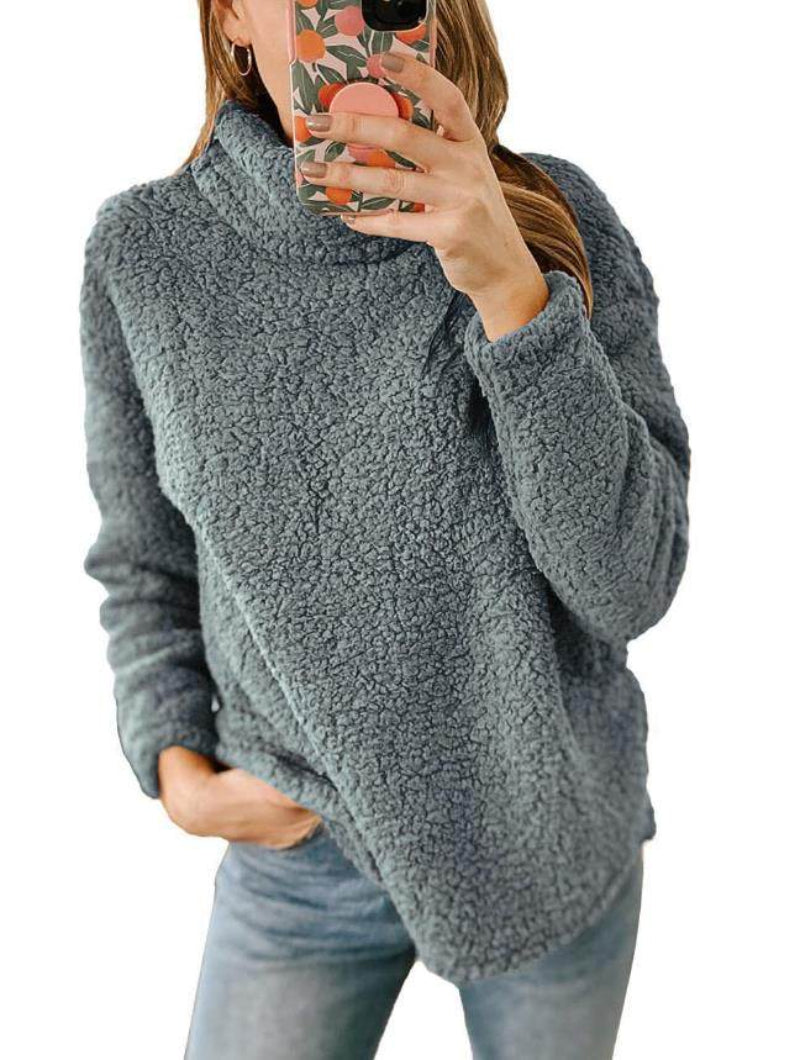 Teddy Fleece Turtleneck Pullover