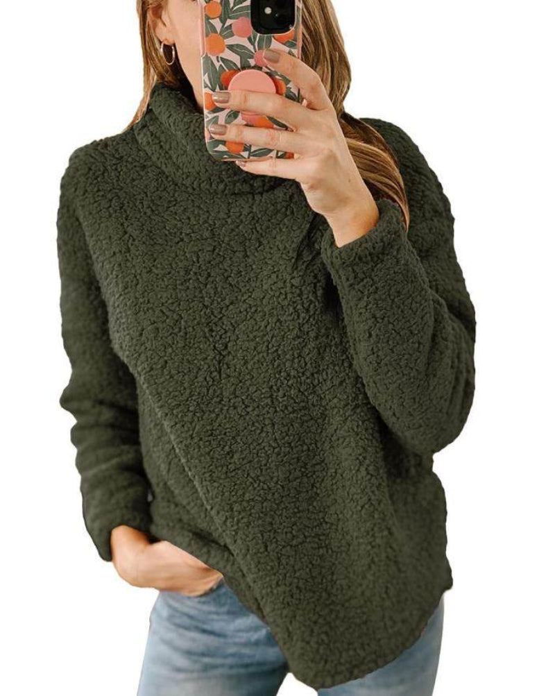 Teddy Fleece Turtleneck Pullover