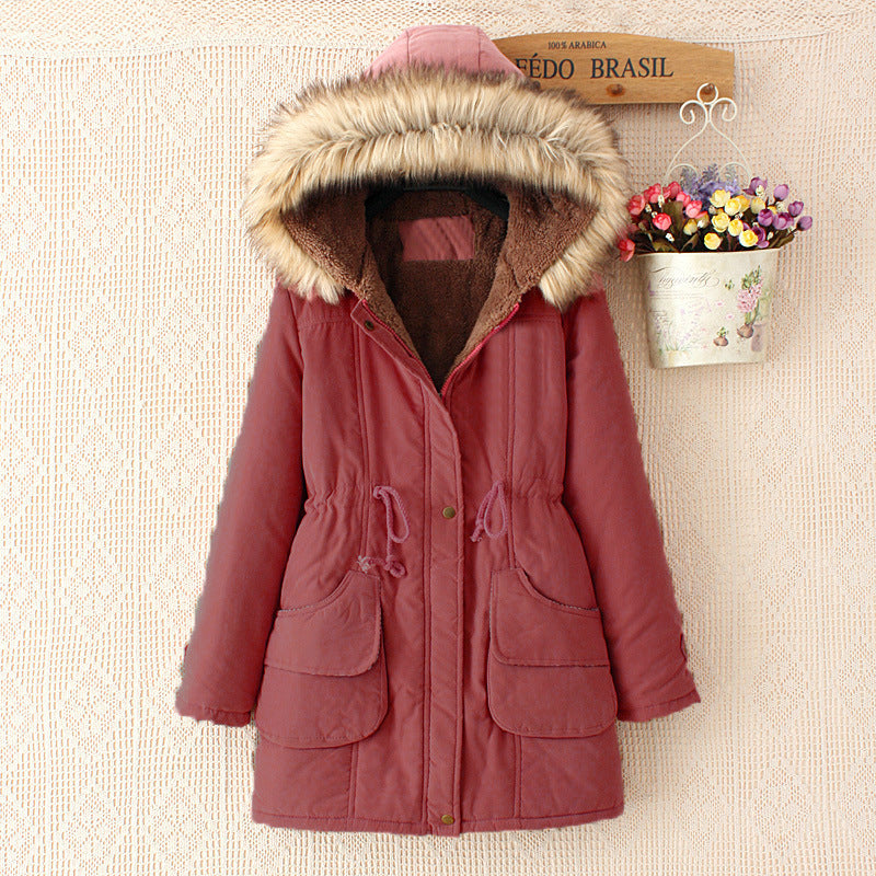 Faux Fur Hood Parka Coat