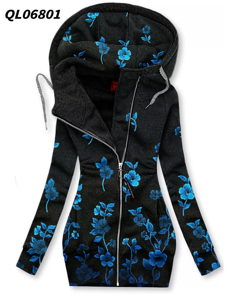 Tropical Bloom Zip Hoodie
