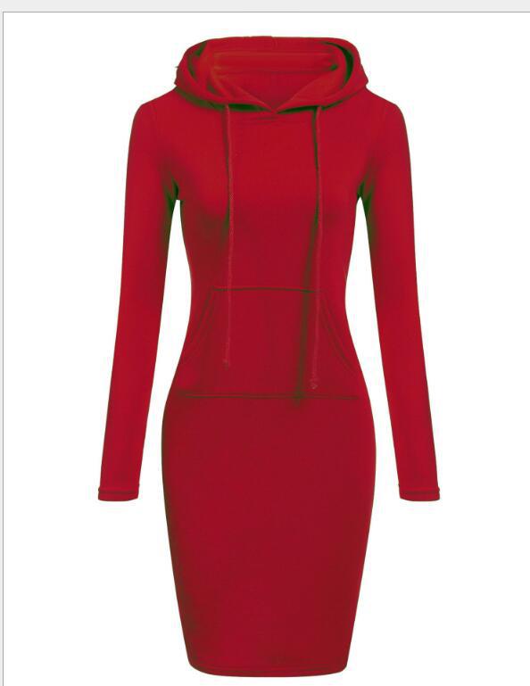 Classic Bodycon Midi Hoodie Dress
