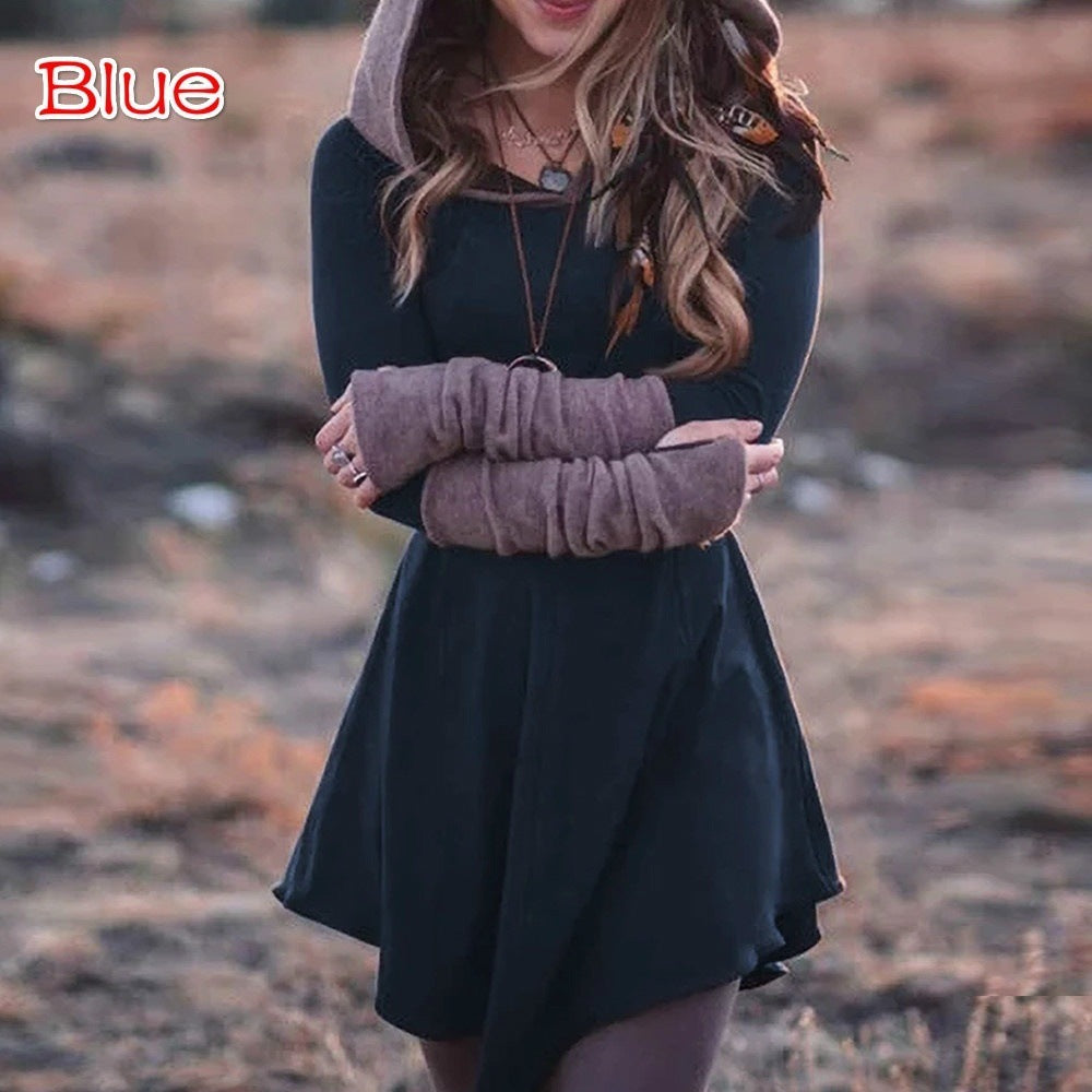 A-Line Flare Hoodie Dress