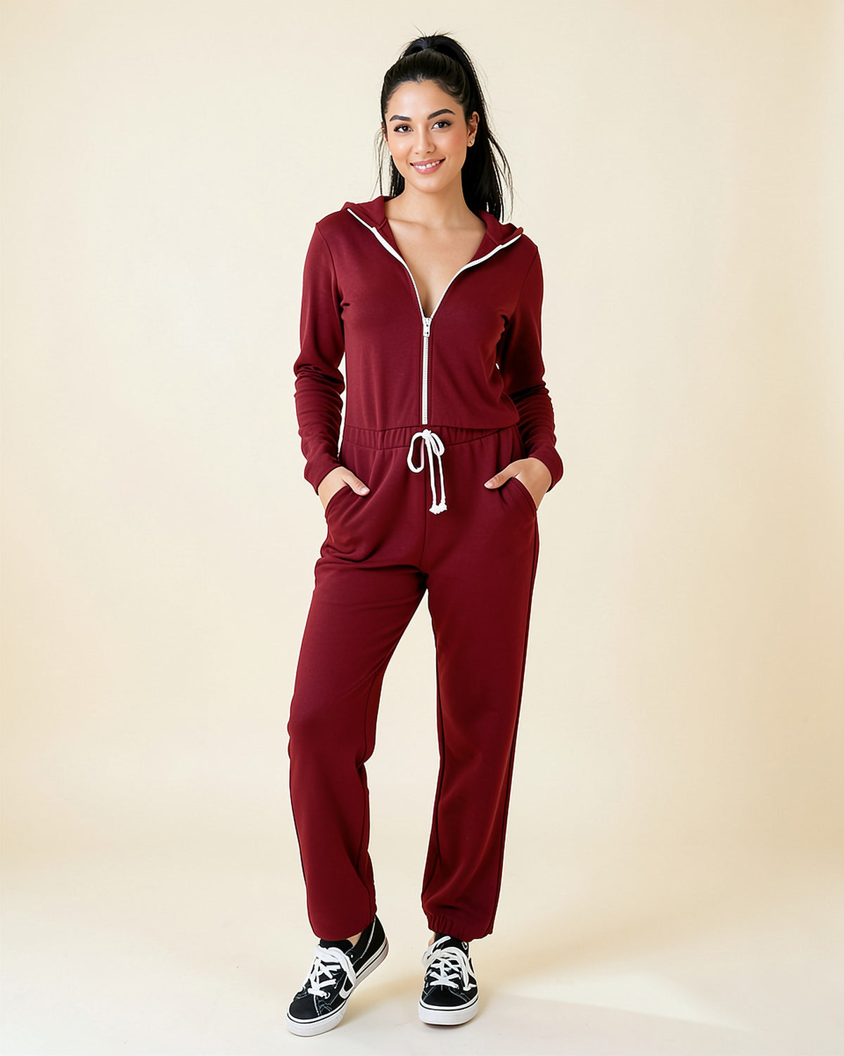 Hooded Zip Utility Jumpsuit